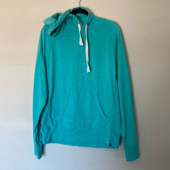 Techstyles hooded sweatshirt women’s large turquoise VGUC - Picture 1 of 5